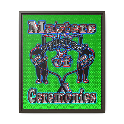 em cee squared - framed canvas art (logo green)