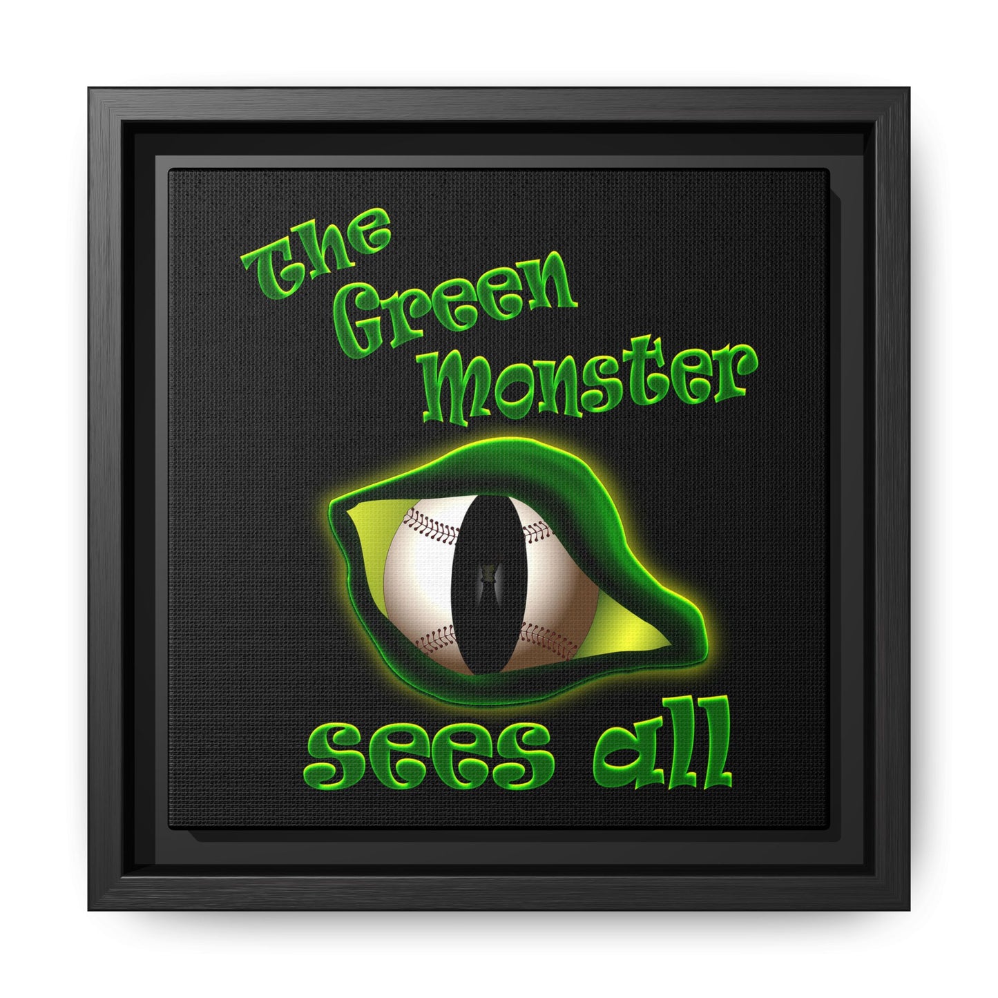 green monster - framed canvas art (black)
