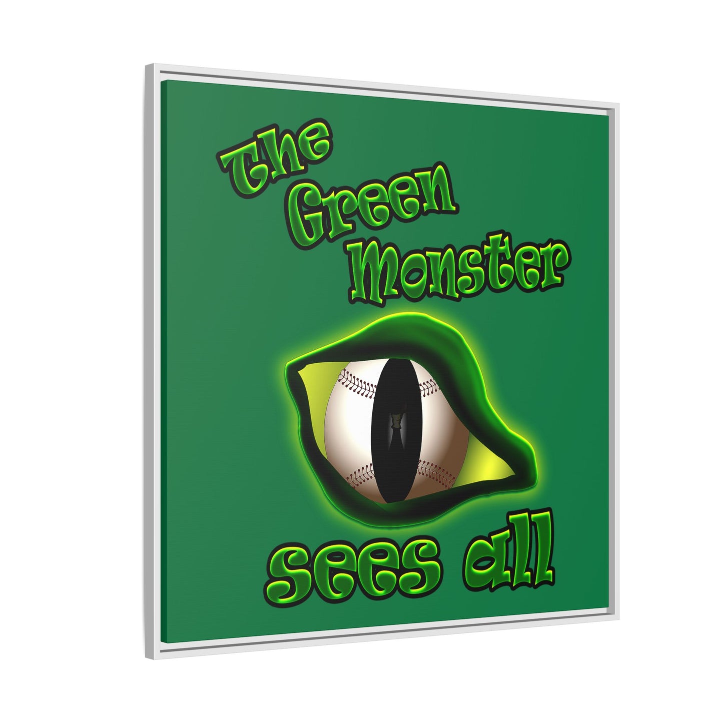 green monster - framed canvas art (dark green)