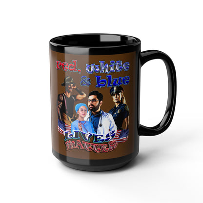 rw&b lives matter - Black Mug (brown)