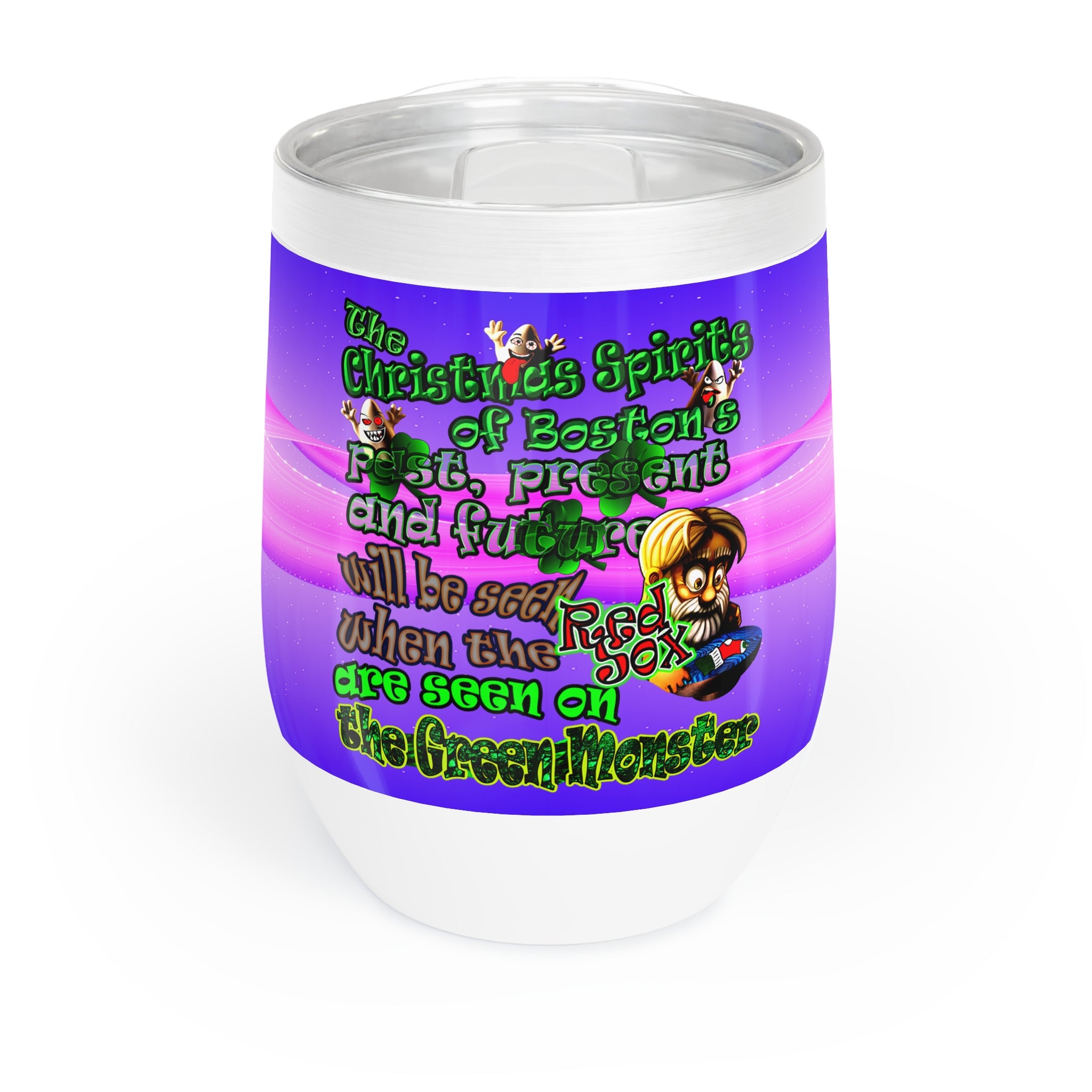 christmas spirits of boston - Chill Wine Tumbler (purple-pink wave)