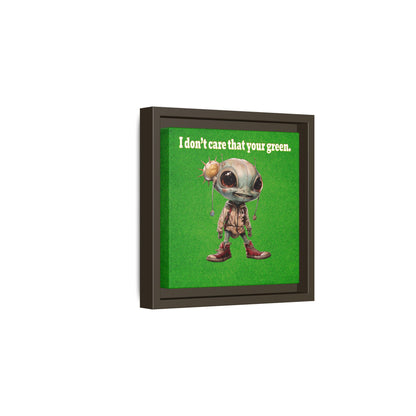 I don't care that your green - framed canvas art (green turf)