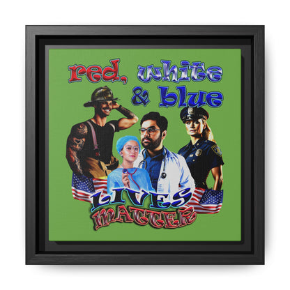 rw&b lives matter - framed canvas art (green)