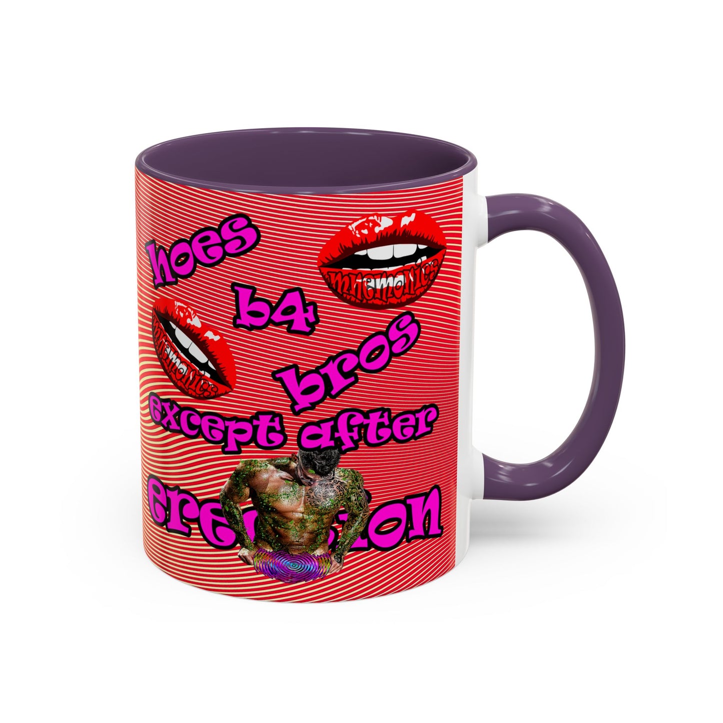 hoes b4 bros - Accent Mug (yellow-orange wave)