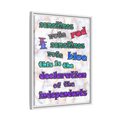 declaration of the independents - framed canvas art (white marble)