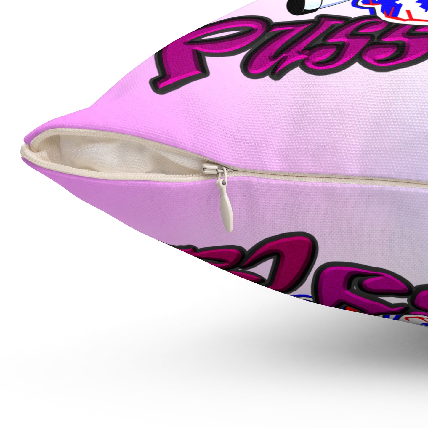 tag that - Spun Polyester Square Pillow - (light blue-pink wave)