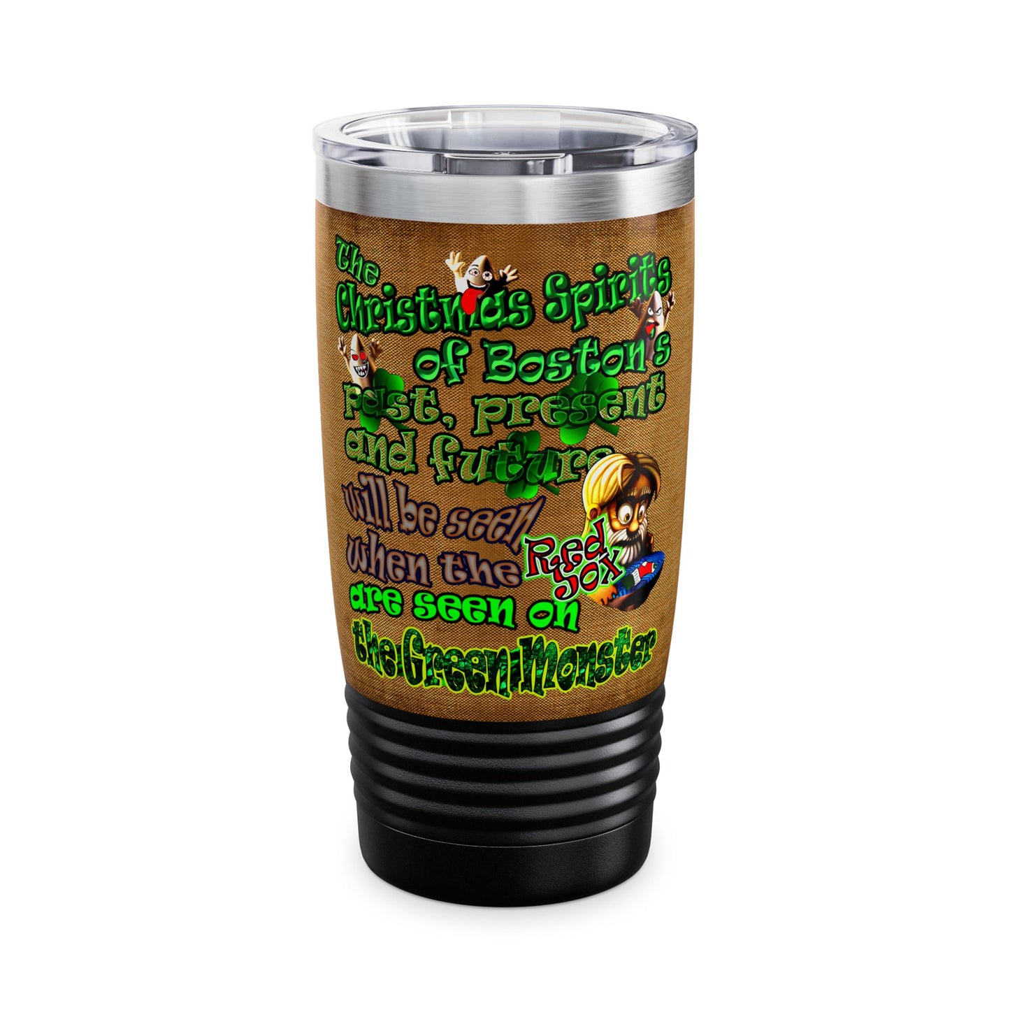 christmas spirits of boston - Ringneck Tumbler, 20oz (brown papyrus)