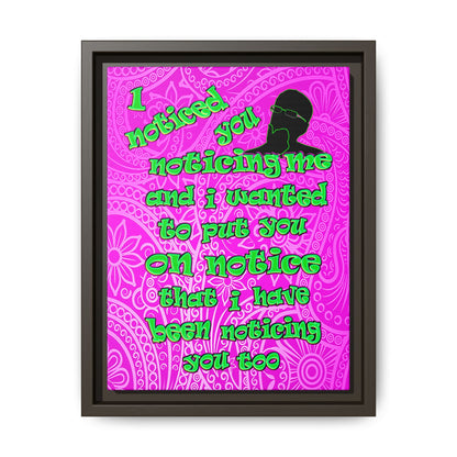 noticed you noticing - framed canvas art (pink swirl)
