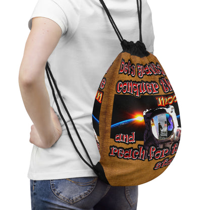 defy conquer reach - Drawstring Bag (dichromatic brown papyrus)