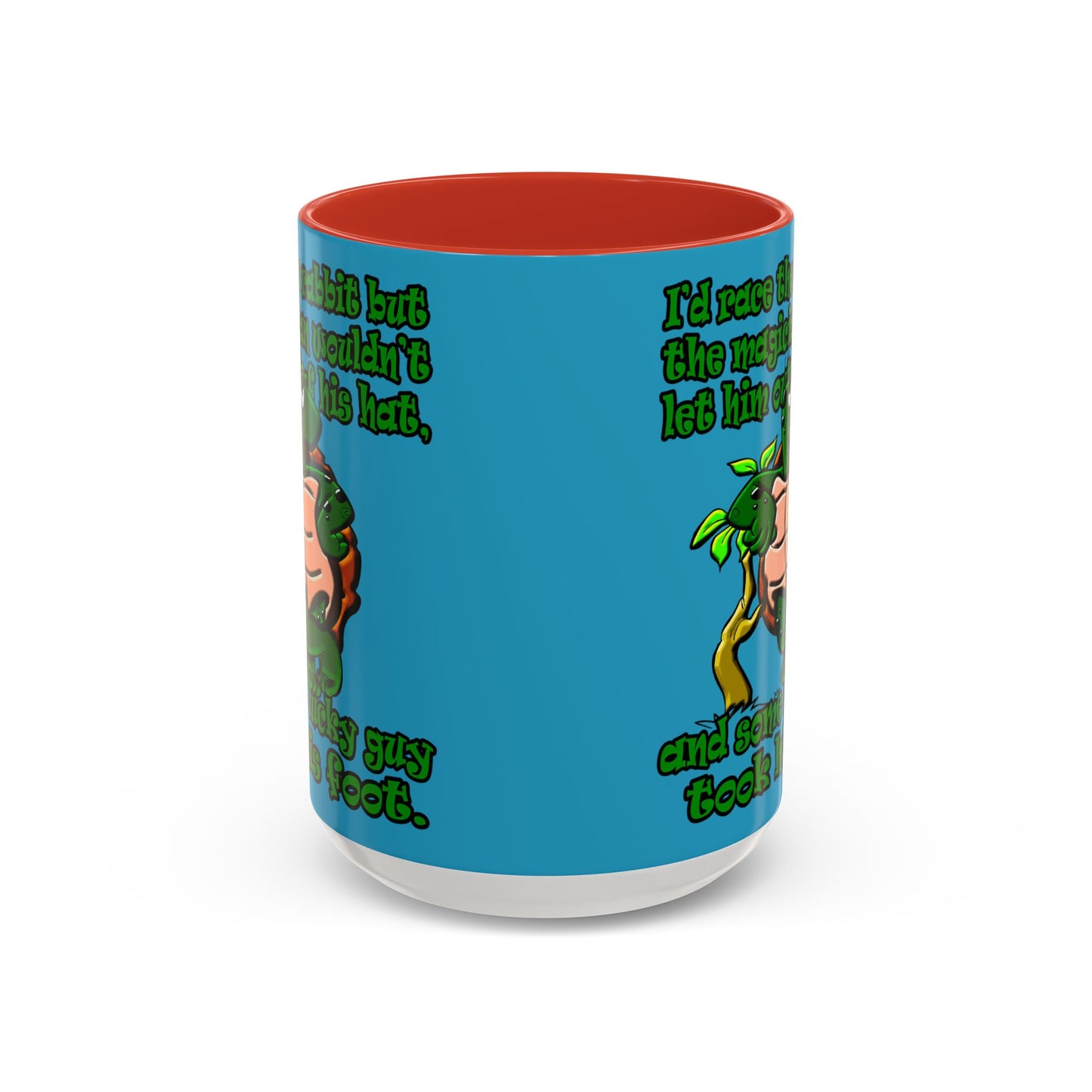turtle race - Accent Mug (turquoise)