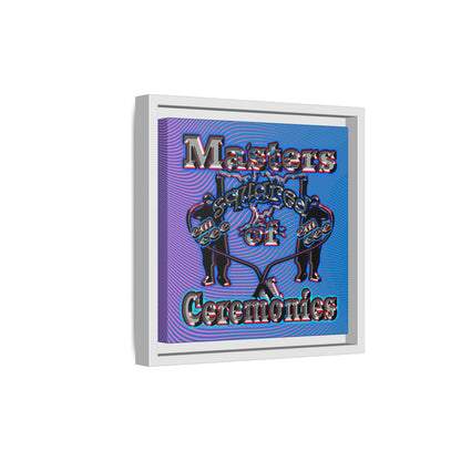 em cee squared - framed canvas art (light blue-purple wave)