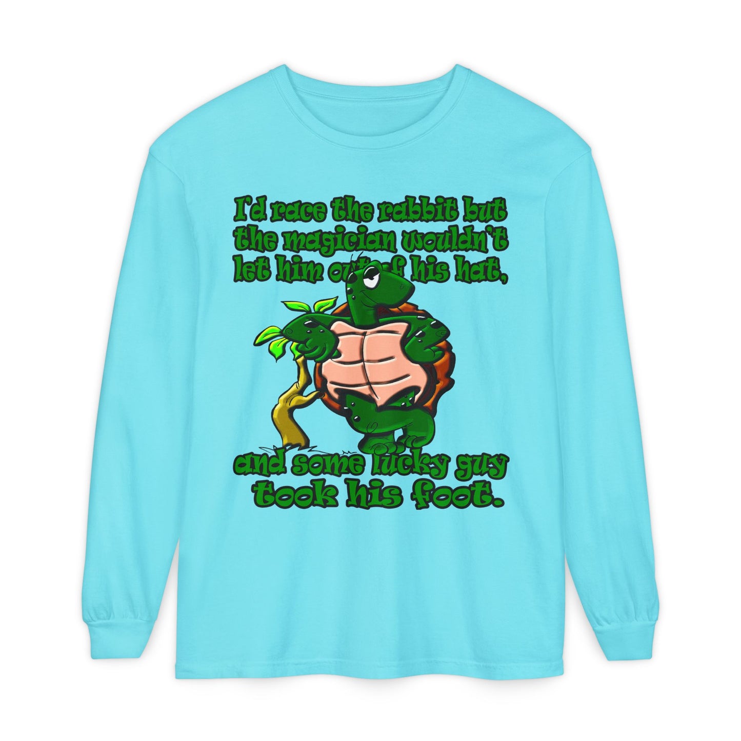turtle race - Unisex Garment-dyed Long Sleeve T-Shirt