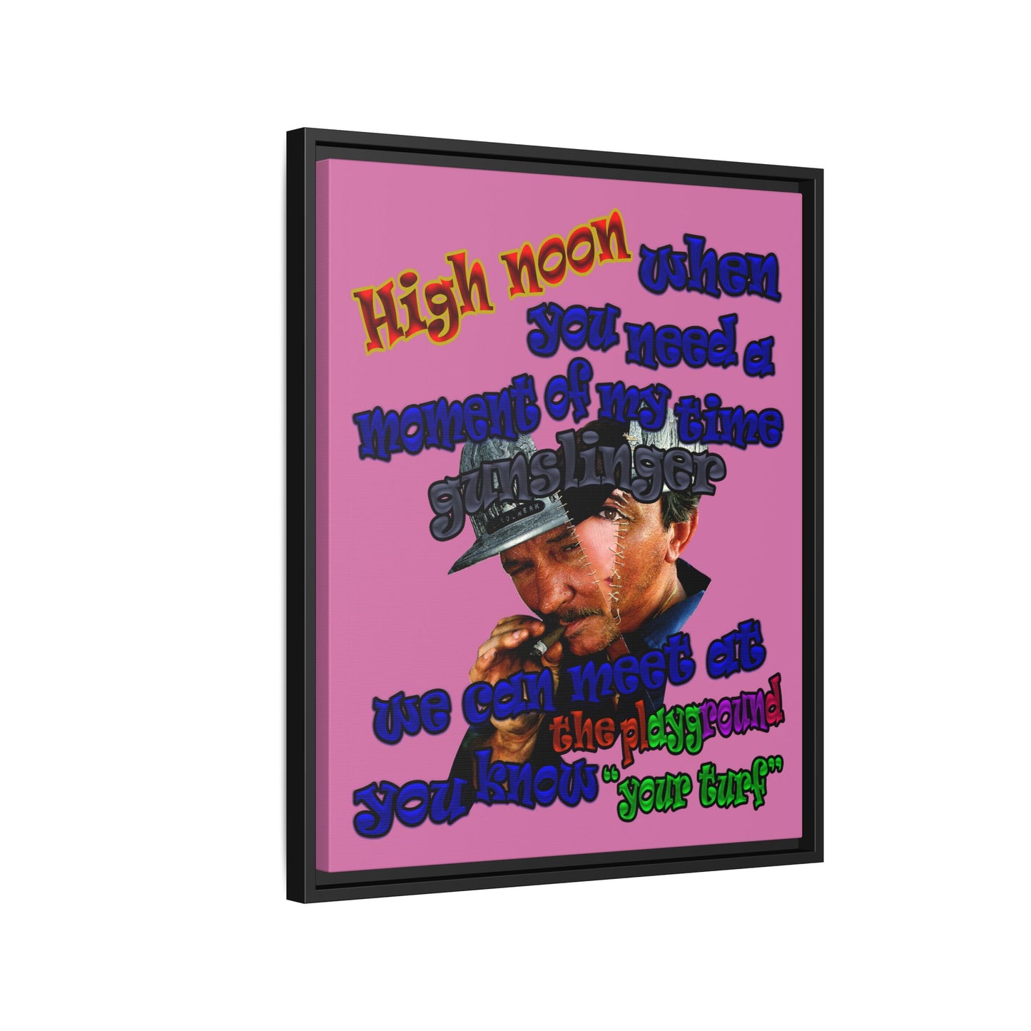 high noon - framed canvas art (light pink)