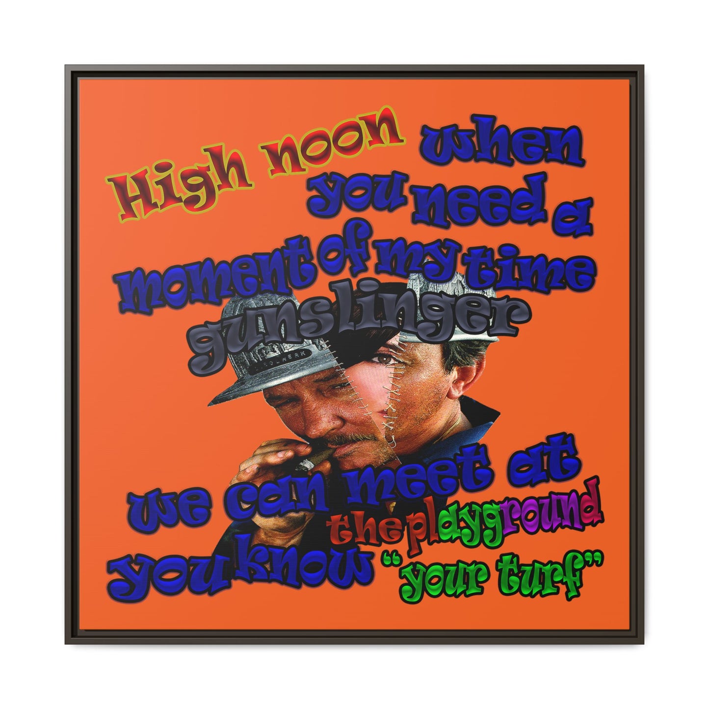 high noon - framed canvas art (orange)