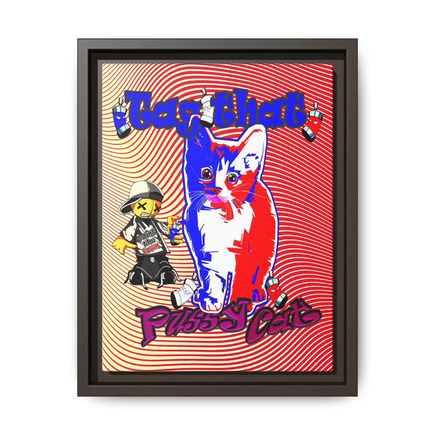 tag that - framed canvas art (yellow-orange wave)