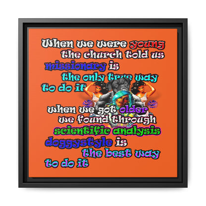 doggystyle - framed canvas art (orange)