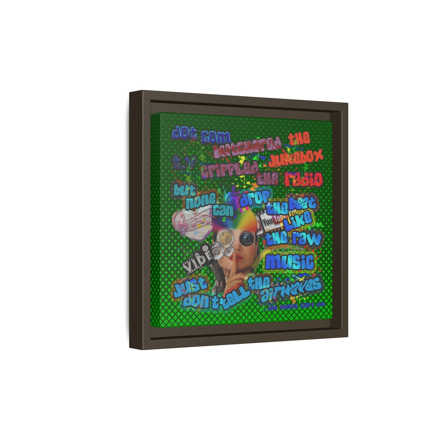 drop the beat - framed canvas art (logo green)