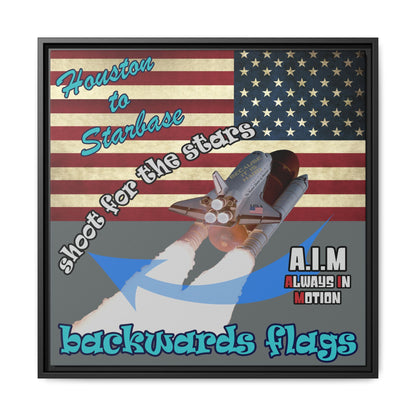 shoot for the stars - framed canvas art (dark grey)