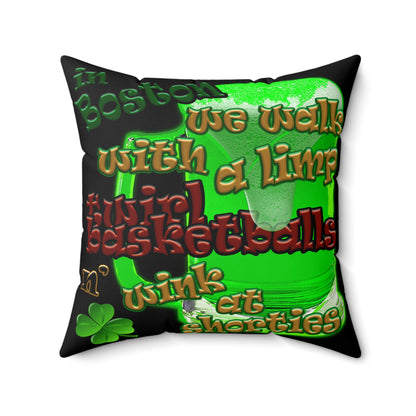 celtics logo - Faux Suede Square Pillow - (black)