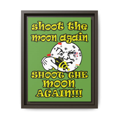 shoot the moon again - framed canvas art (green)