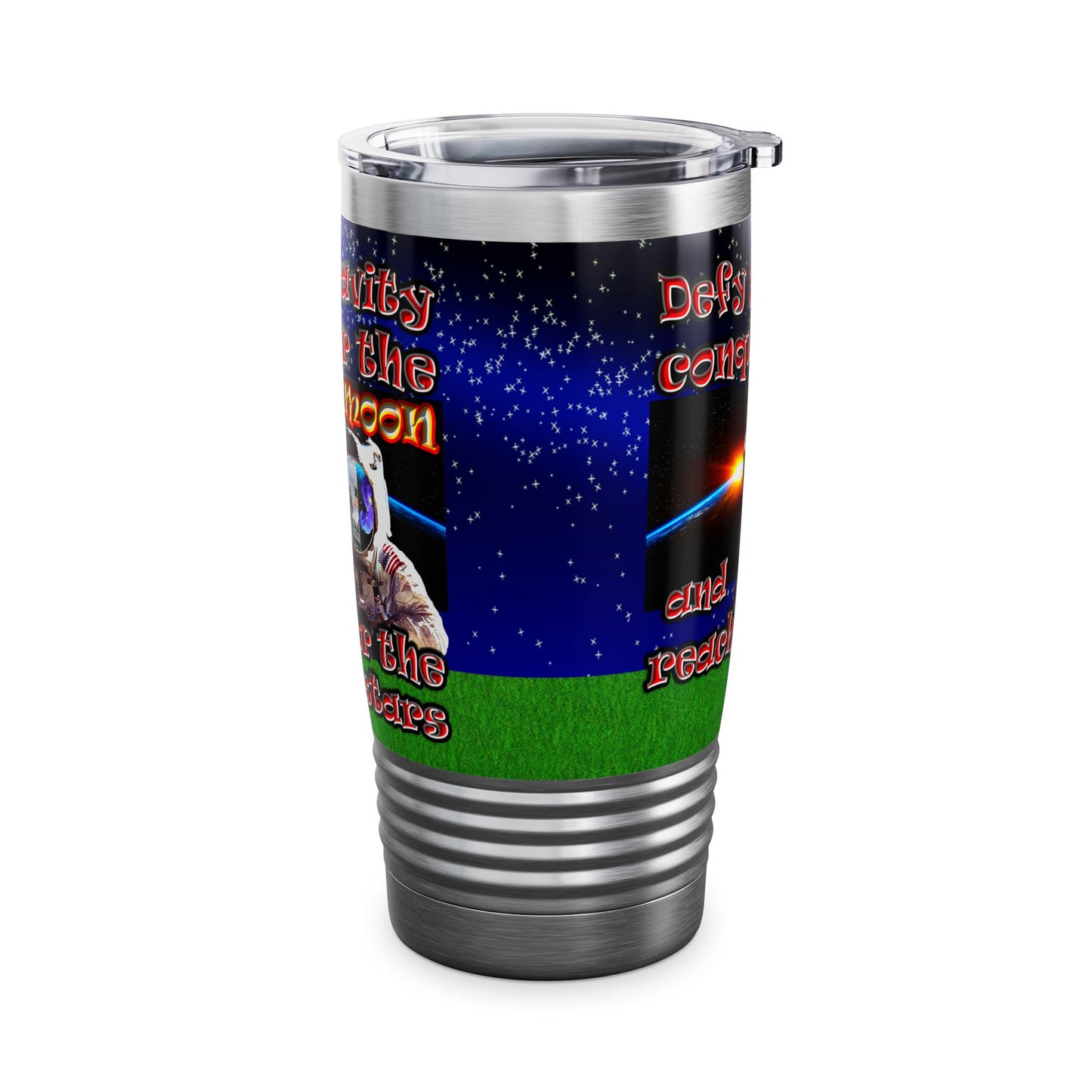 defy conquer reach - Ringneck Tumbler, 20oz ('snoops' background)