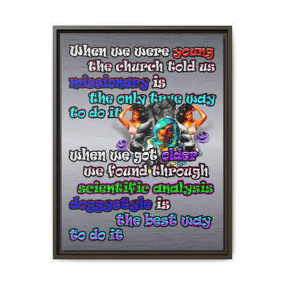 doggystyle - framed canvas art (brushed nickel)