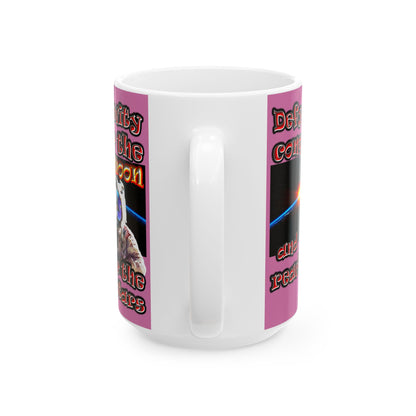 defy conquer reach - White Mug (light pink)