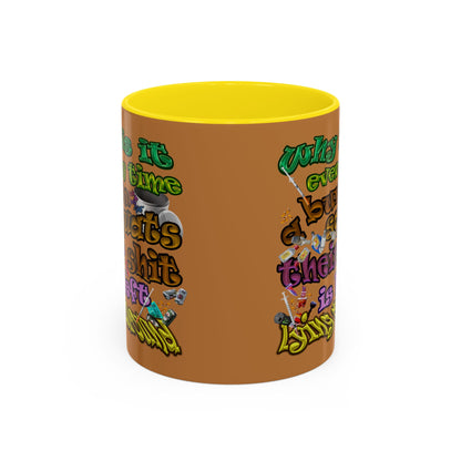 the bum's shit - Accent Mug (light brown)