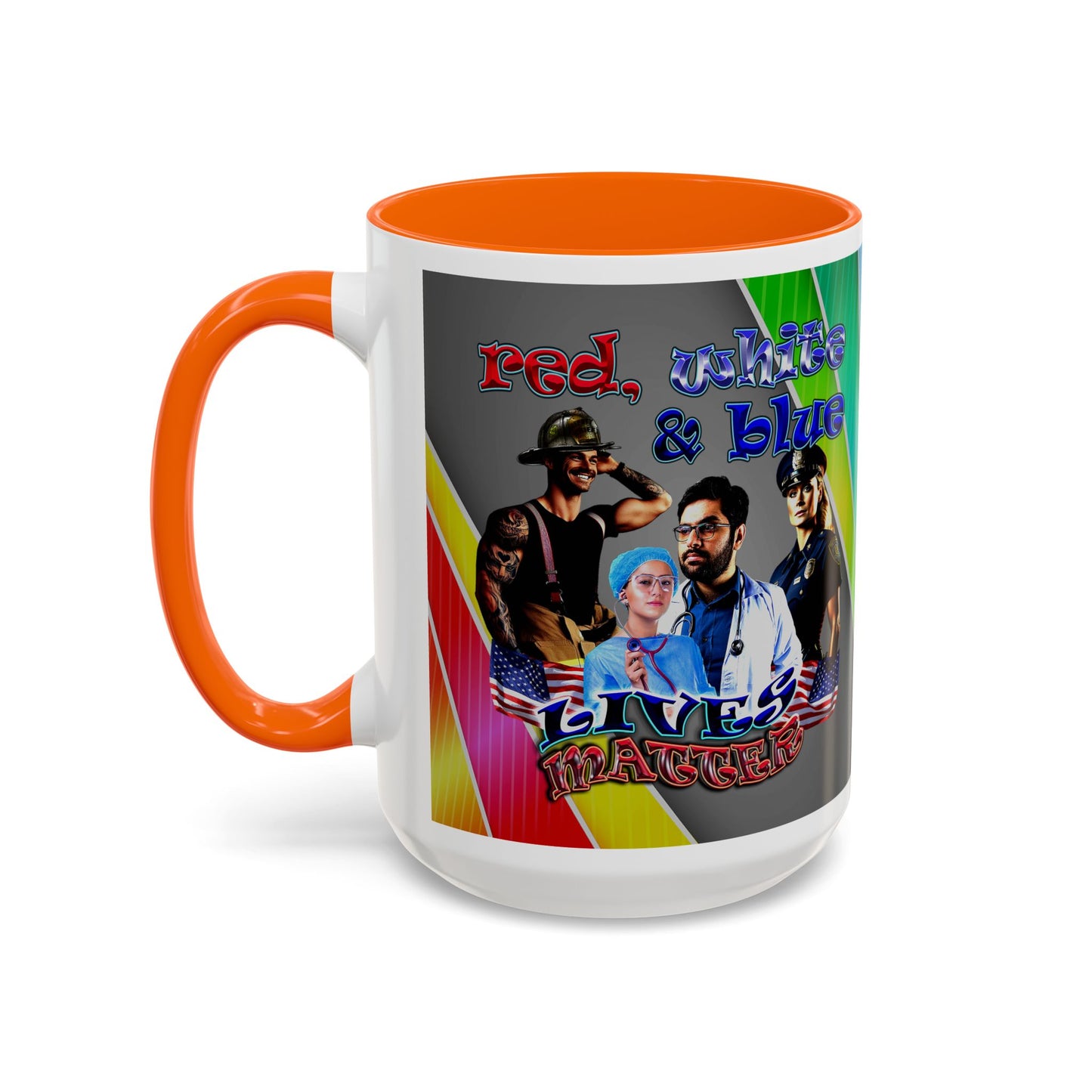 rw&b lives matter - Accent Mug (rainbow split)