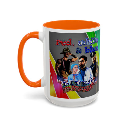 rw&b lives matter - Accent Mug (rainbow split)