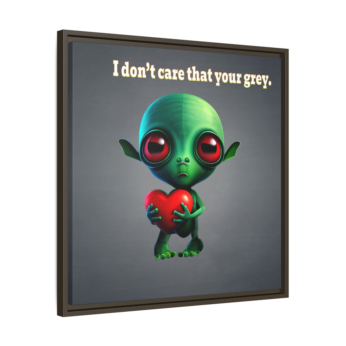 I don't care that your grey - framed canvas art (grey-light grey)
