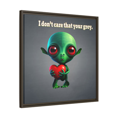 I don't care that your grey - framed canvas art (grey-light grey)