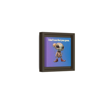 I don't care that your green - framed canvas art (light blue-purple wave)