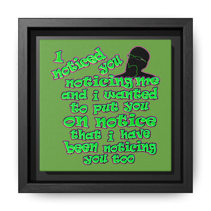 noticed you noticing - framed canvas art (green)