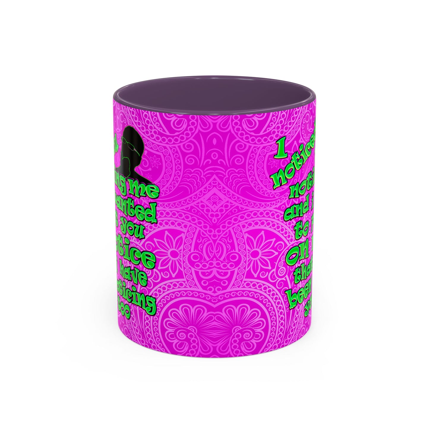 noticed you noticing - Accent Mug (pink swirl)