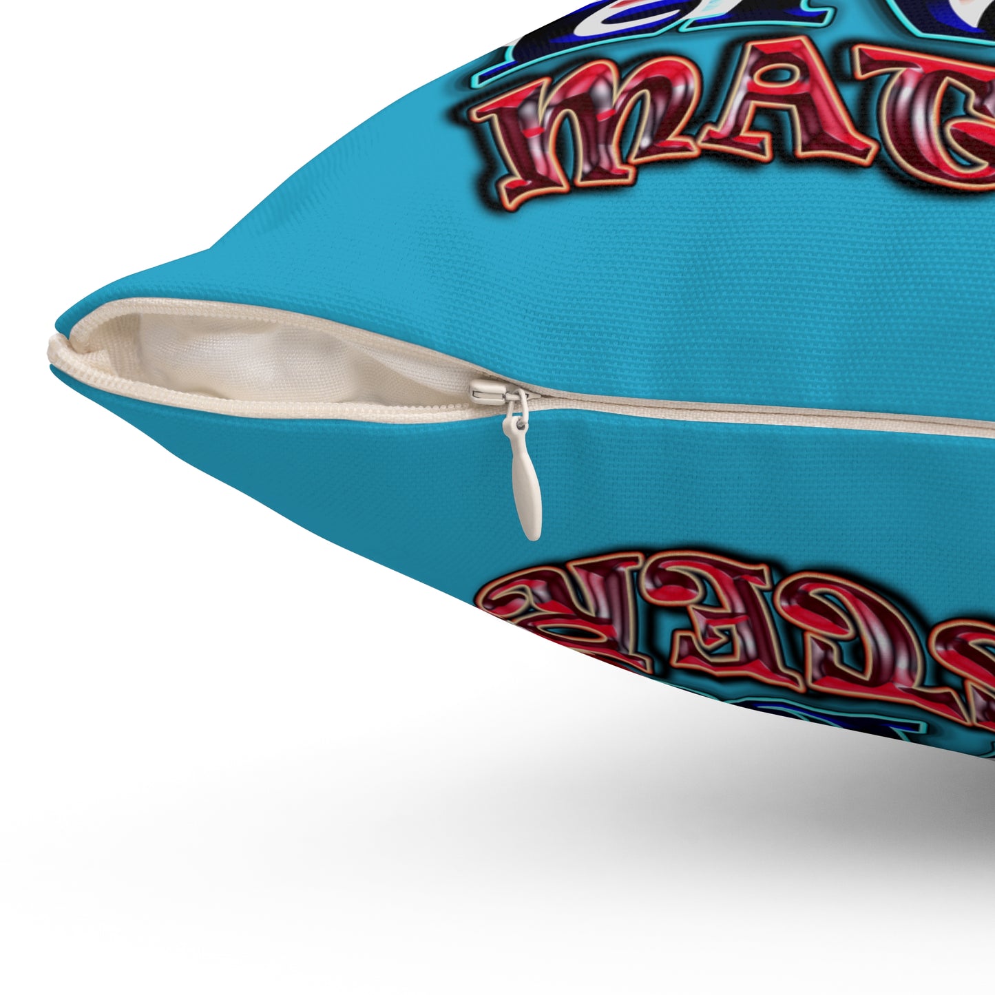rw&b lives matter - Spun Polyester Square Pillow - (turquoise)