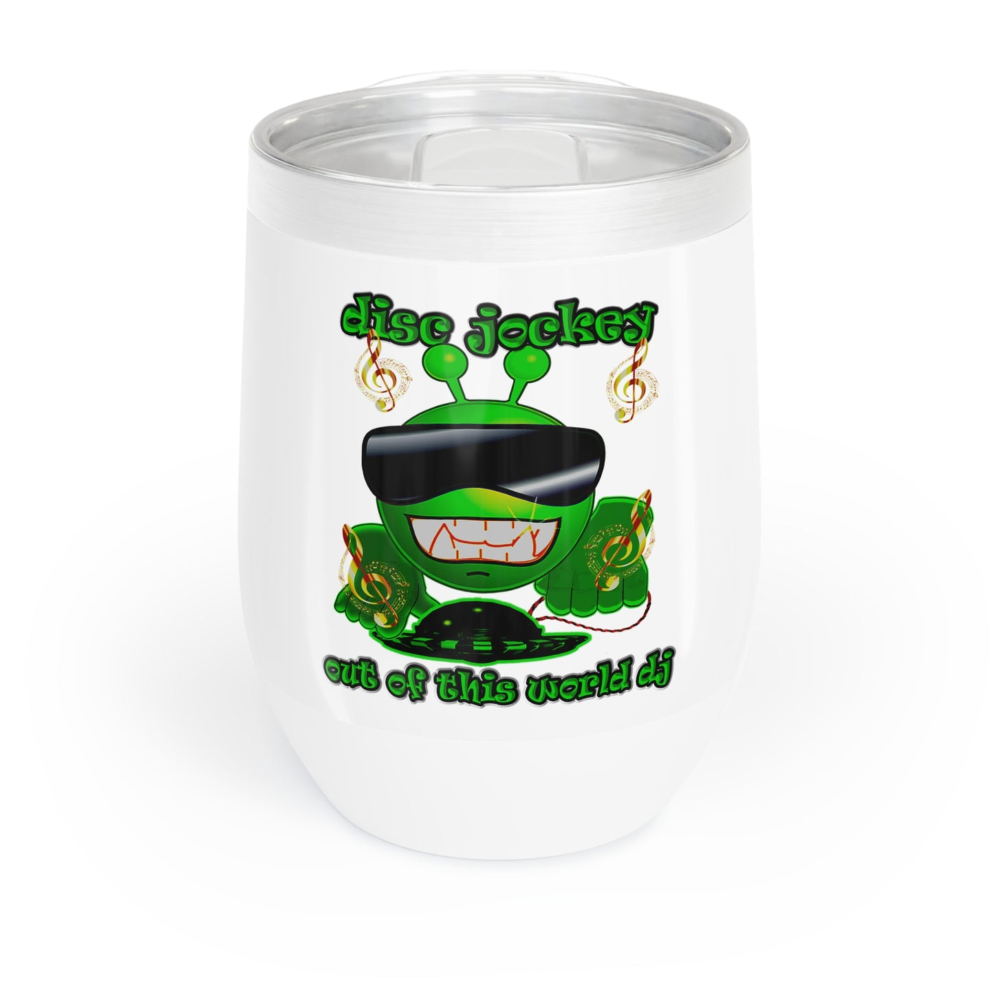 disc jockey - Chill Wine Tumbler (white)