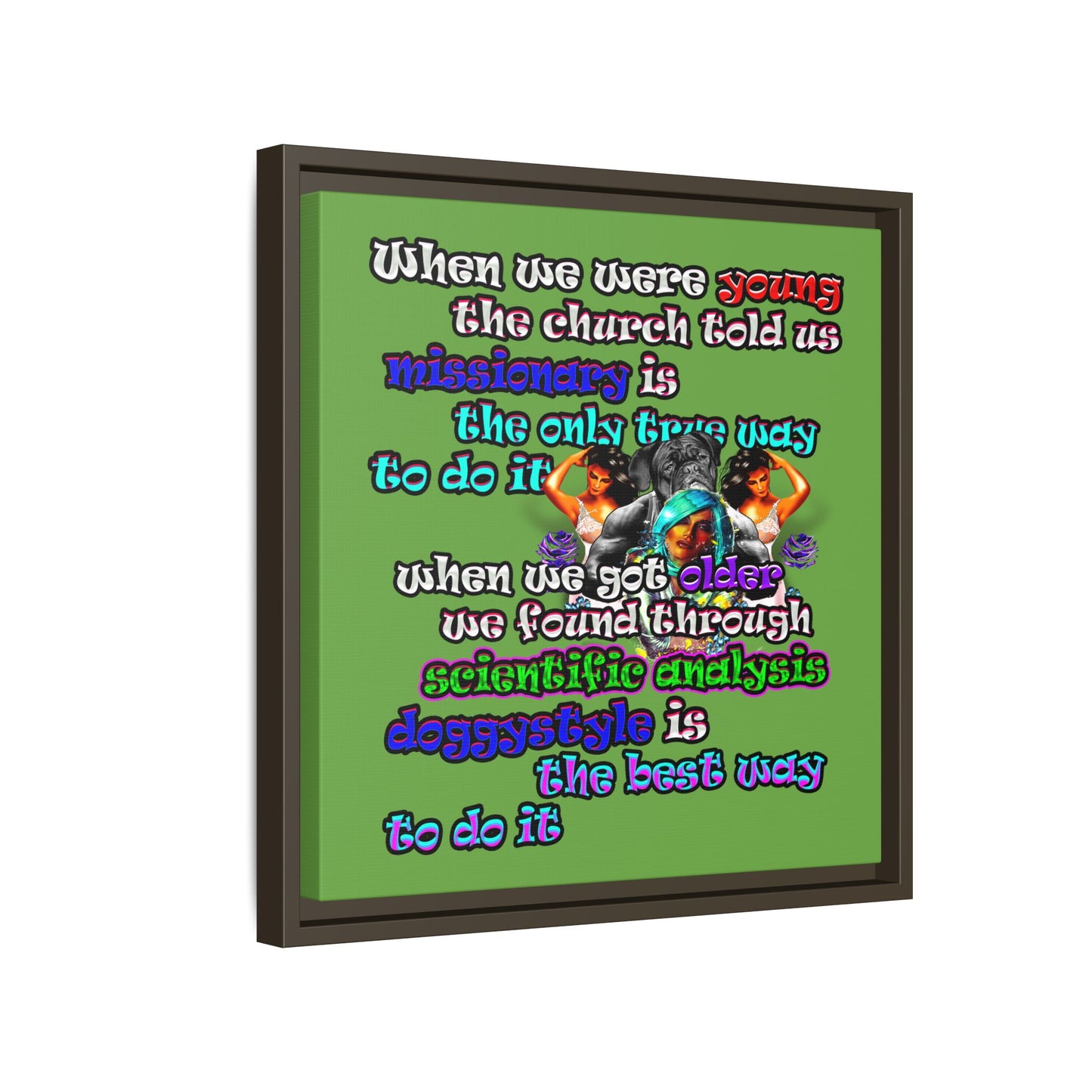 doggystyle - framed canvas art (green)