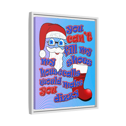 santa's shoes - framed canvas art (light blue-purple wave)