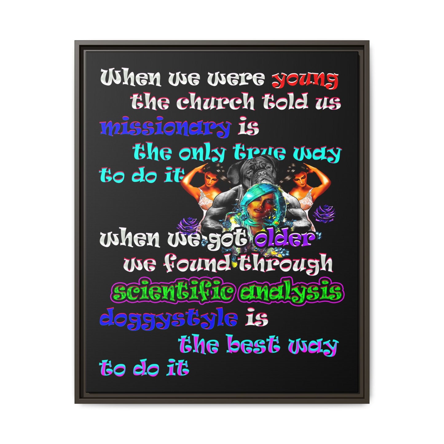 doggystyle - framed canvas art (black)