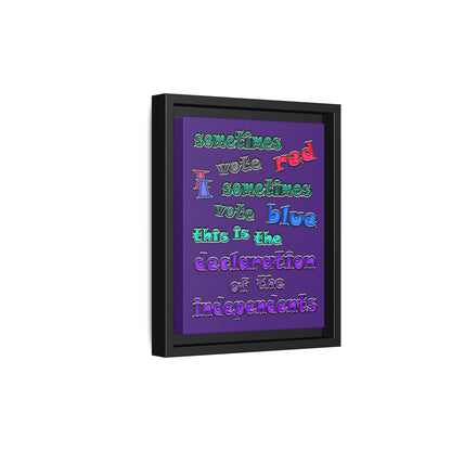declaration of the independents - framed canvas art (purple)