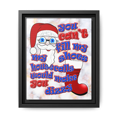 santa's shoes - framed canvas art (white marble)