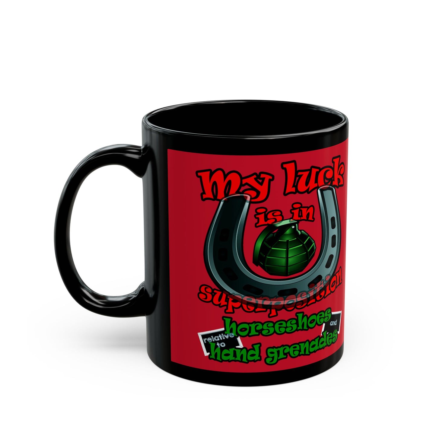 my luck - Black Mug (dark red)