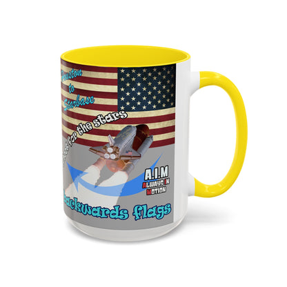 shoot for the stars - Accent Mug (light grey)