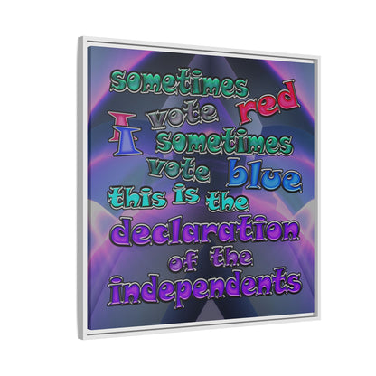 declaration of the independents - framed canvas art (grey-pink wave)