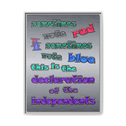 declaration of the independents - framed canvas art (brushed nickel)