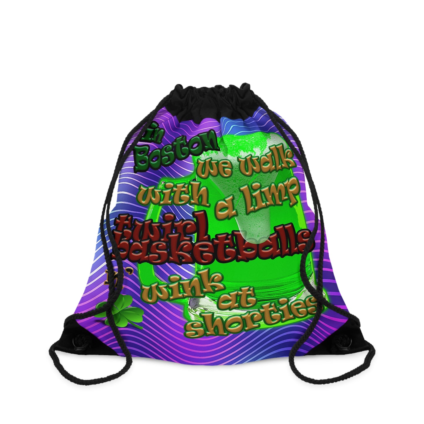 celtics logo - Drawstring Bag (purple wave)