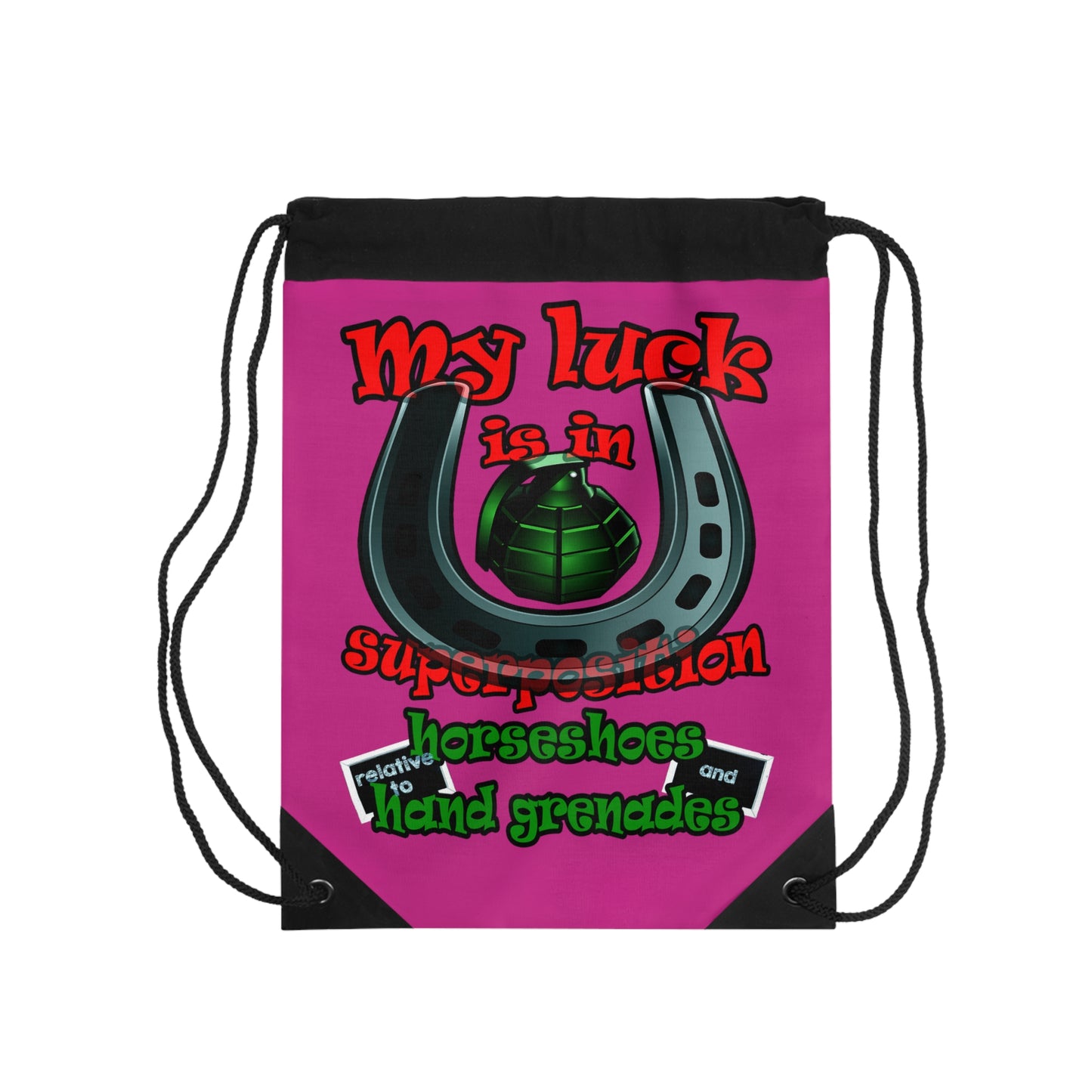 my luck - Drawstring Bag (pink)