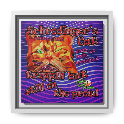 schrodinger's cat - framed canvas art (purple wave)