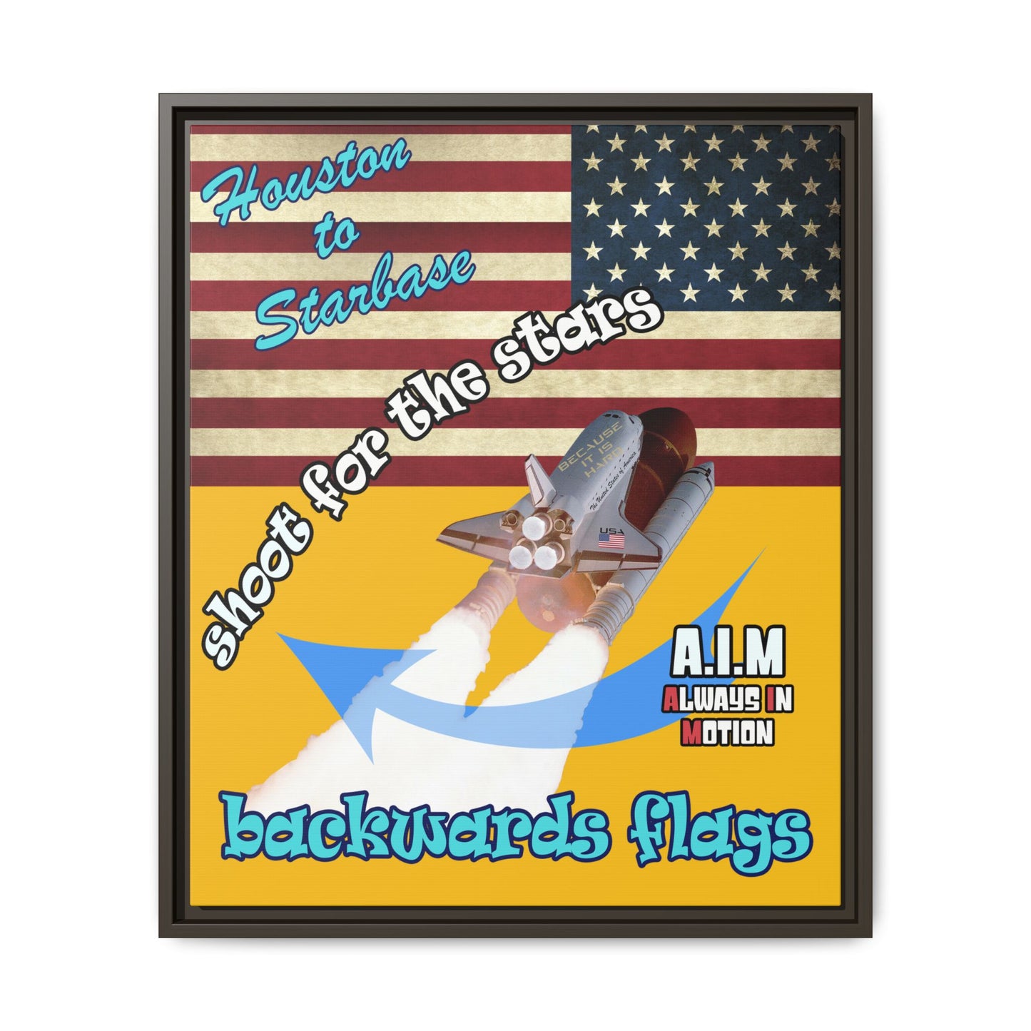 shoot for the stars - framed canvas art (yellow)
